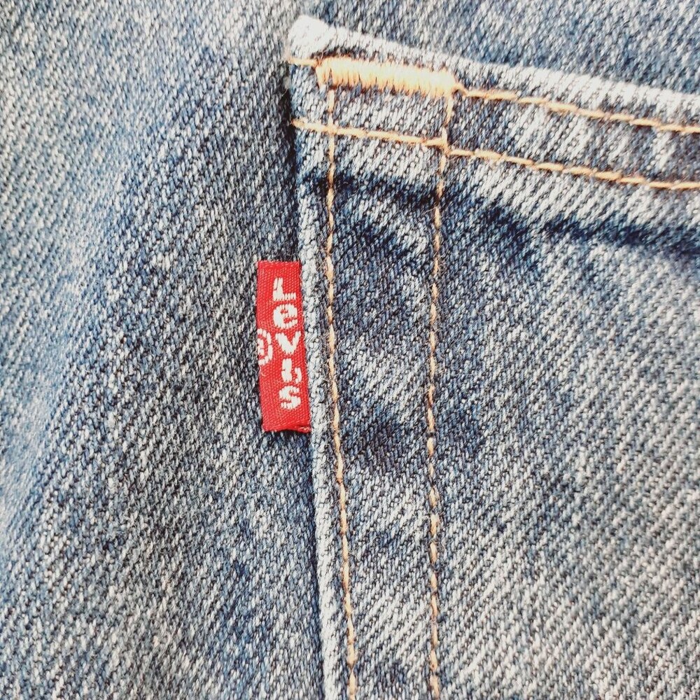 Levis 550 Straight Jeans Mens Size 52 x 29 Blue Denim 5 Pocket Design Mid Rise - Picture 4 of 5